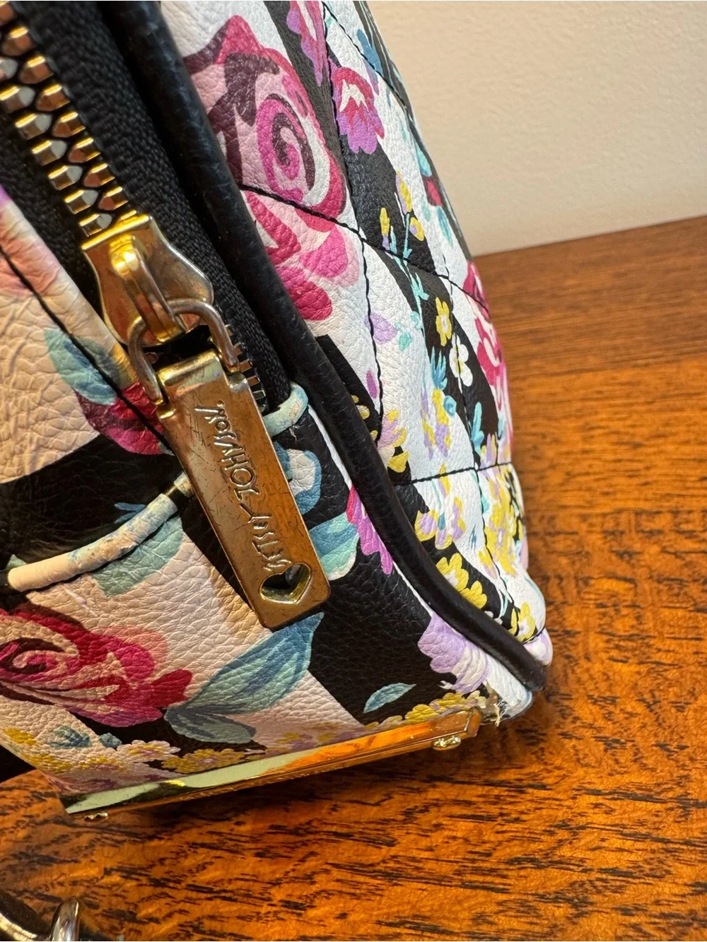 LUV Betsey by Betsey Johnson Quilted Floral Mini Backpack w/Callouts